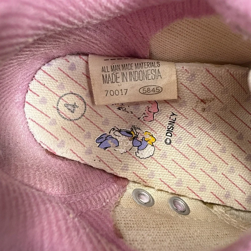 Disney Baby Minnie Daisy Duck White Pink Hook Loop Sneakers Toddler Size 4